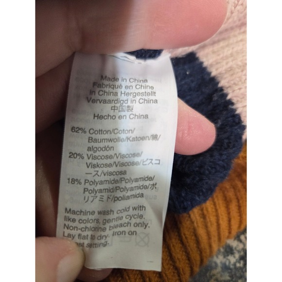 Madewell Striped Knit Thompson Sweater Long Sleeve Pocket Casual Size L - Picture 7 of 8